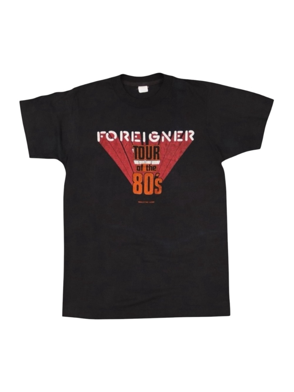 Vintage Foreigner Band T-Shirt Tour Of The 80s Single Stitch Rare Rock Small